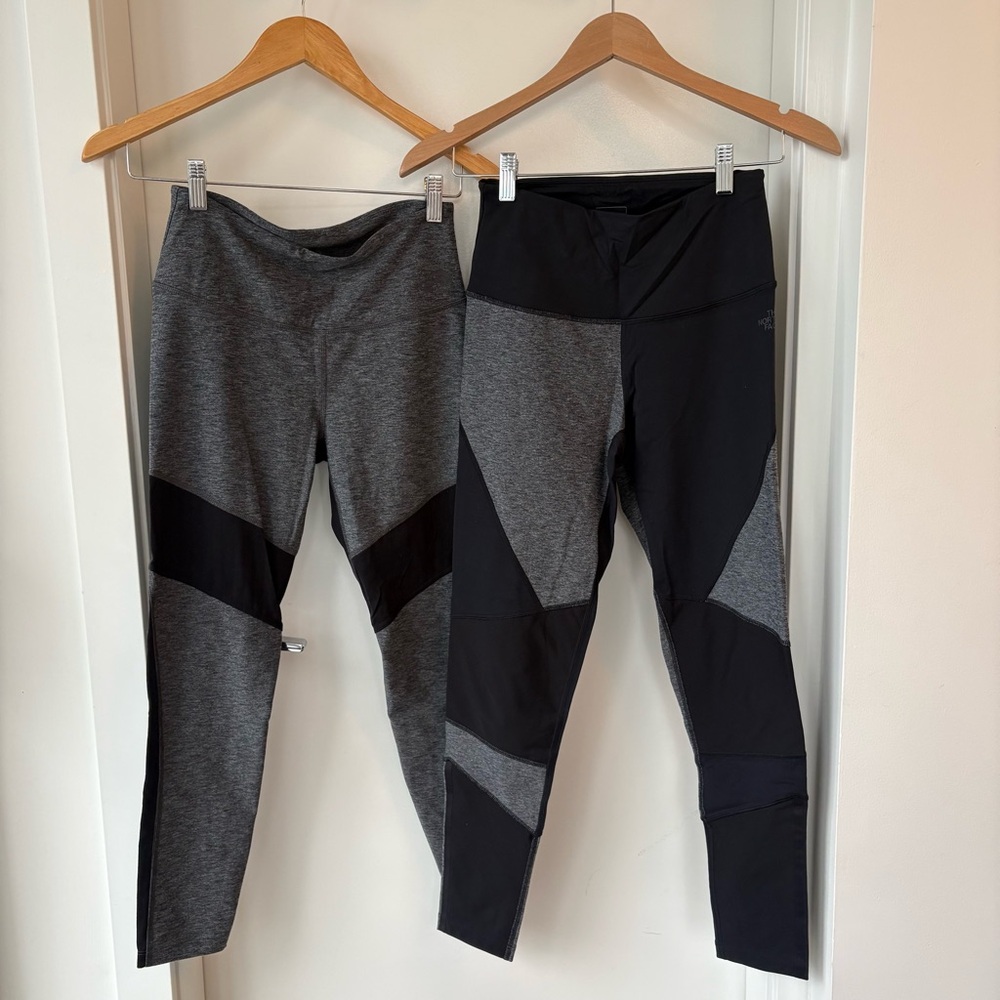 North Face X2 Grey/Black Leggings Bundle Size M